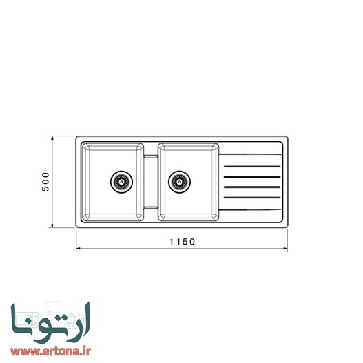 سینک گرانیتی توکار بیمکث مدل0018
